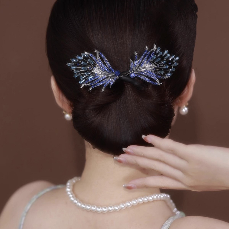 新しい繊細なフェザーヘアクリップ低おだんごメーカーハイエンドフィールバックヘッド女性のボールヘッドツールクリップ|undefined