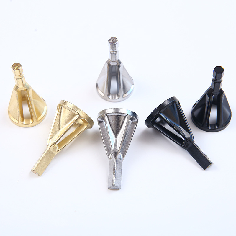 New external Chamfering device three-blade electric drill grinding angle trimming except Thorn outer round Chamfering knife three-hexagonal handle electric drill tool