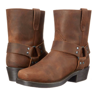 ENN Shoes Boots 1034 Vintage Short Boots Cowboy Boots Mid-Top Men's Boots Studded High Heel Western Boots