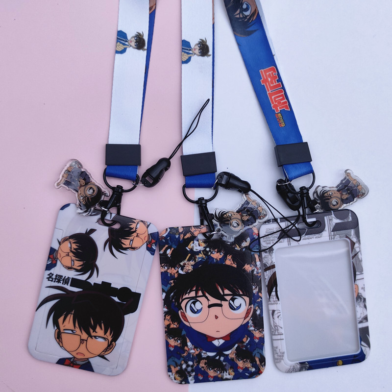 Mobile Phone Lanyard Card Holder Detective Conan Japanese Anime Ribbon Small Hanging Buckle Long Lanyard Combination Detachable Card