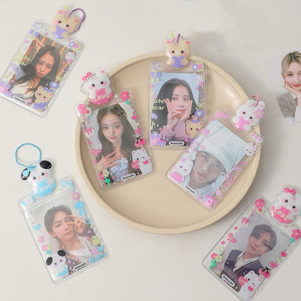 Korean version three-inch PVC cartoon card holder cute girl photo display pendant star chasing album card bag