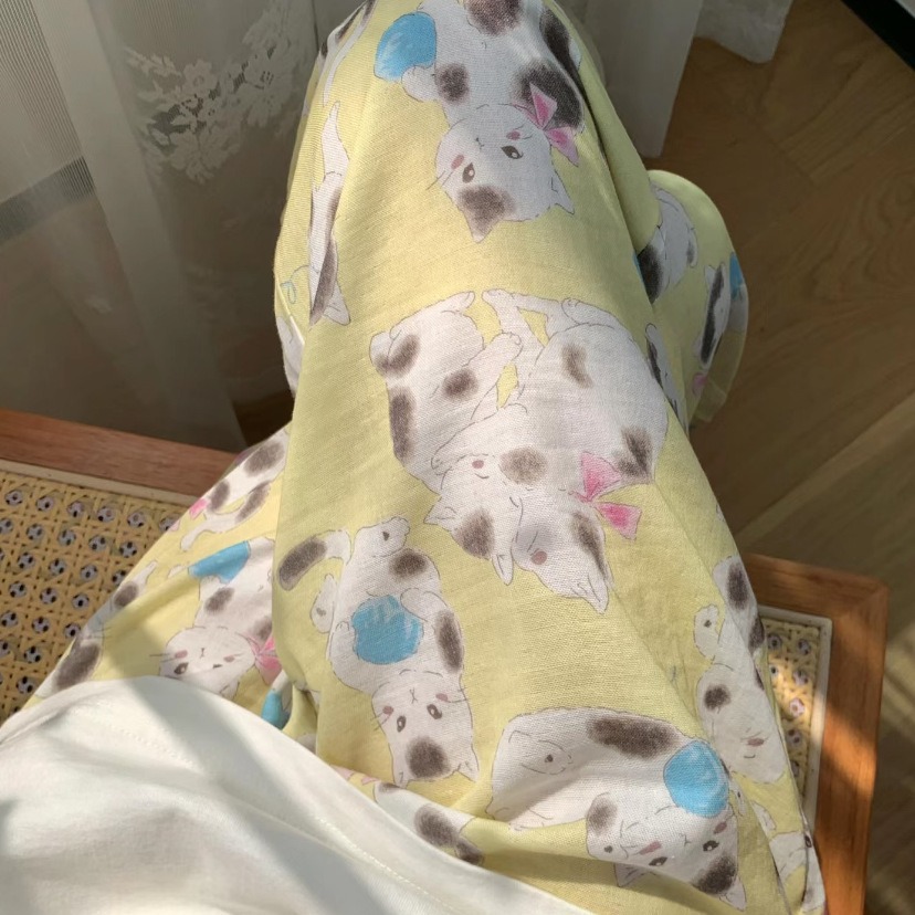 New Cartoon Pajama Pants Women's Spring and Autumn Loose Home Summer Air Conditioning Pants Casual Printable Outer Wearing Walking Pants