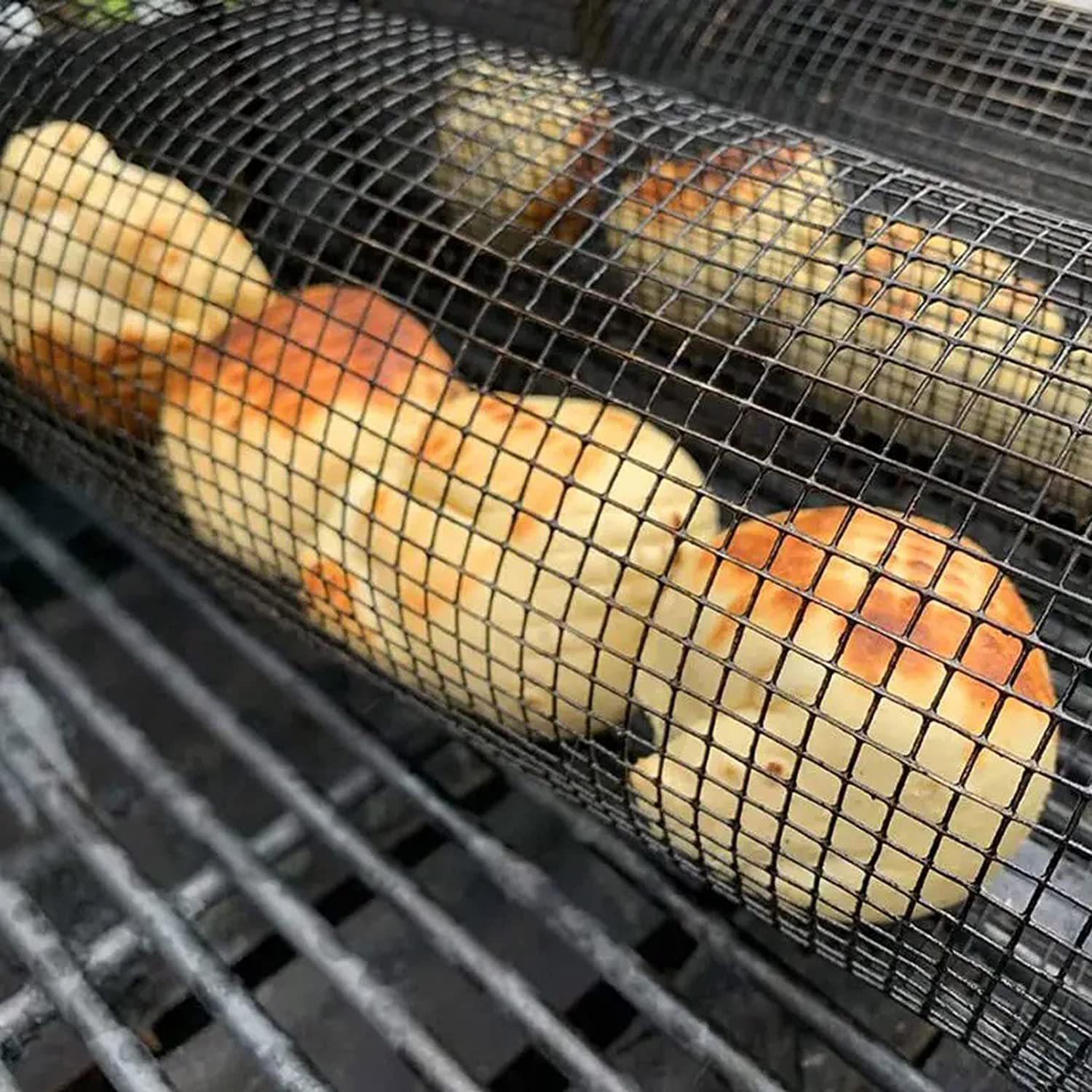 BBQ不锈钢烟熏网烧烤筒烤肉圆筒形Greatest Grilling Basket Ever