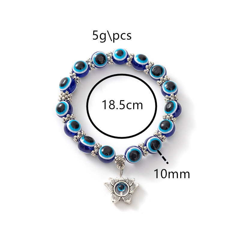 Retro Amazon popular Devil's Eye beaded bracelet resin blue eyes butterfly elephant owl Fatima