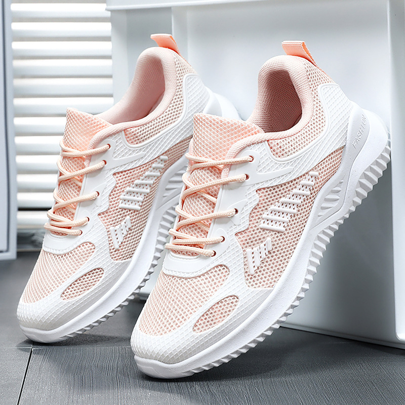 Women's sports shoes 2024 spring new casual breathable running shoes factory direct sales soft bottom Korean fashion shoes