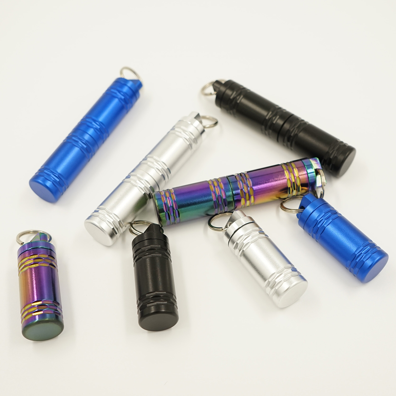 Wansha Outdoor Mini Aluminum Alloy First Aid Pill Bottle with Keychain Portable Small Medicine Jar Sealed Earplug Cartridge