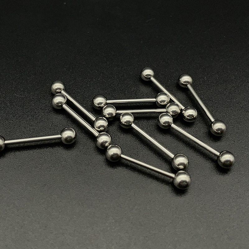 Spot cross-border titanium steel medical steel straight bar tongue nail ear Bridge nail ear bone nail breast nail stainless steel anti-allergy puncture