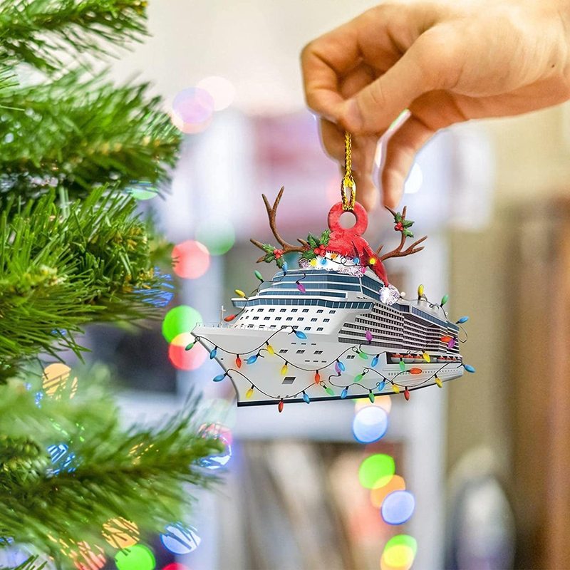 クリスマスツリー装飾トラック蒸気船ショベル消防車ジープ吊りペンダントクリスマスパーティープレゼント|undefined