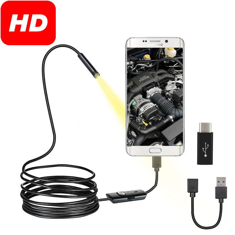 7mm HD Industrial Endoscope Android TYPE-C Phone Endoscope HD Phone Duct Endoscope
