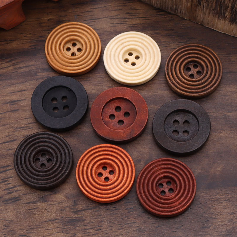 Factory Spot Natural Wood Dyed Button Coat Sweater Cardigan Clothes Button Children's Coat Wooden Button