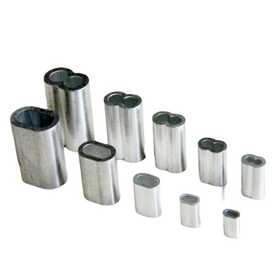 Wire rope aluminum sleeve aluminum Chuck 8-shaped hole oval hole aluminum clip aluminum buckle aluminum rolling head wire rope Chuck 0.5-12mm