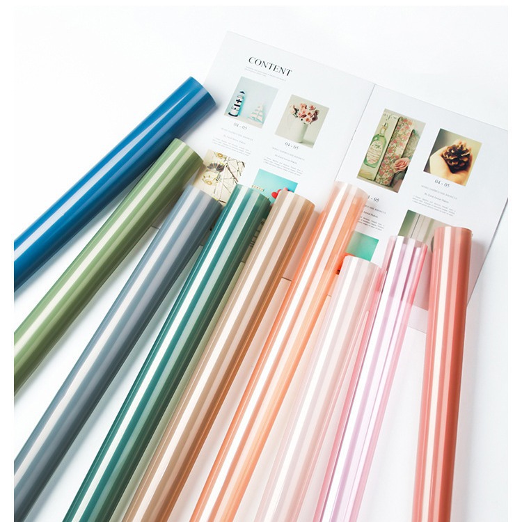 Wrapping paper wholesale florist material floral bouquet wrapping paper waterproof solid color flower crystal cellophane flowers