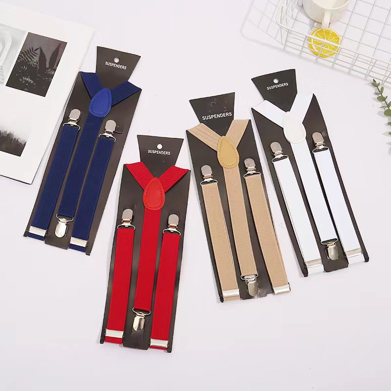 Factory direct spot adult solid color sling men's and women's Universal three clip strap elastic strap clip