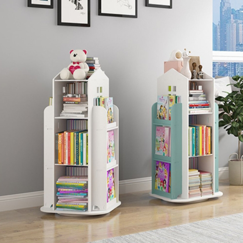 Creative Children's Picture Book Rack 360-degree Rotating Bookcase Bookcase Baby Toy Storage Cabinet Student Simple Storage Rack