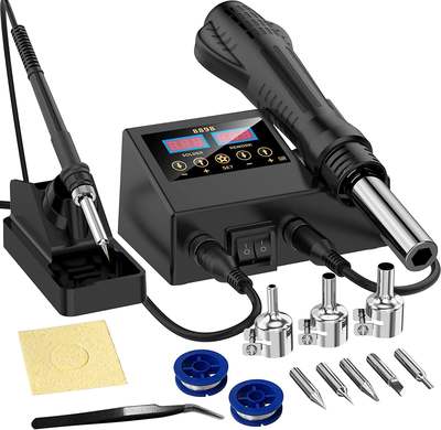 SMD hot air gun soldering station two-in-one 8898 lead-free electric soldering iron handle computer repair soldering tool set