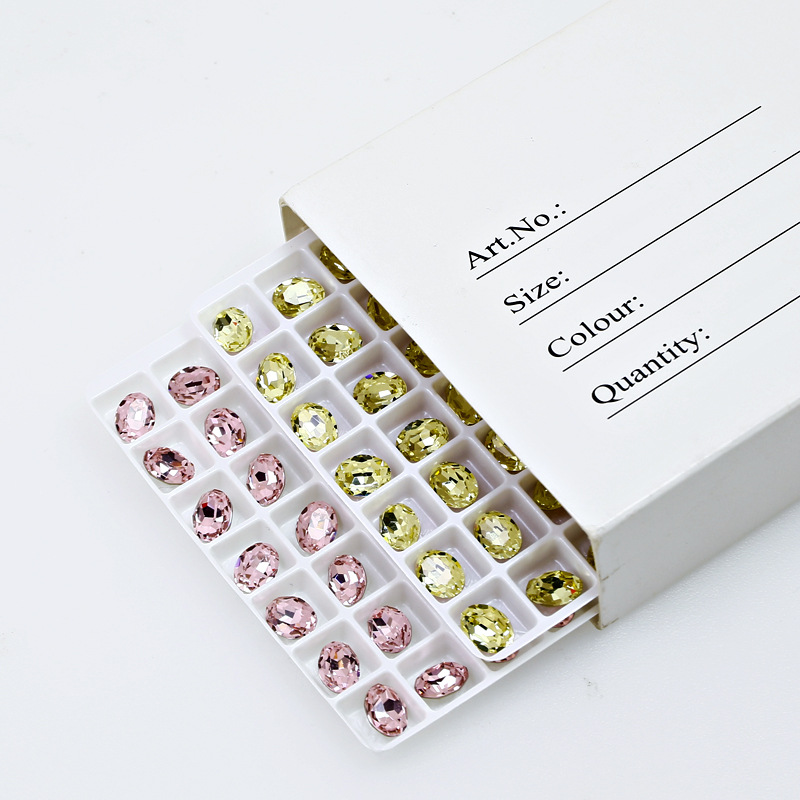 Dongzhou crystal 8*6mm oval pointed diy jewelry accessories small pigeon egg color nail drill new wholesale