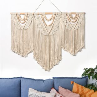 New tassel wall hanging creative home decoration large tapestry woven sofa background simple homestay wall hanging living room