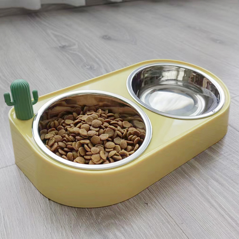 Troublemaker factory direct plastic pet dog bowl double bowl pet bowl anti-ant dog bowl tableware