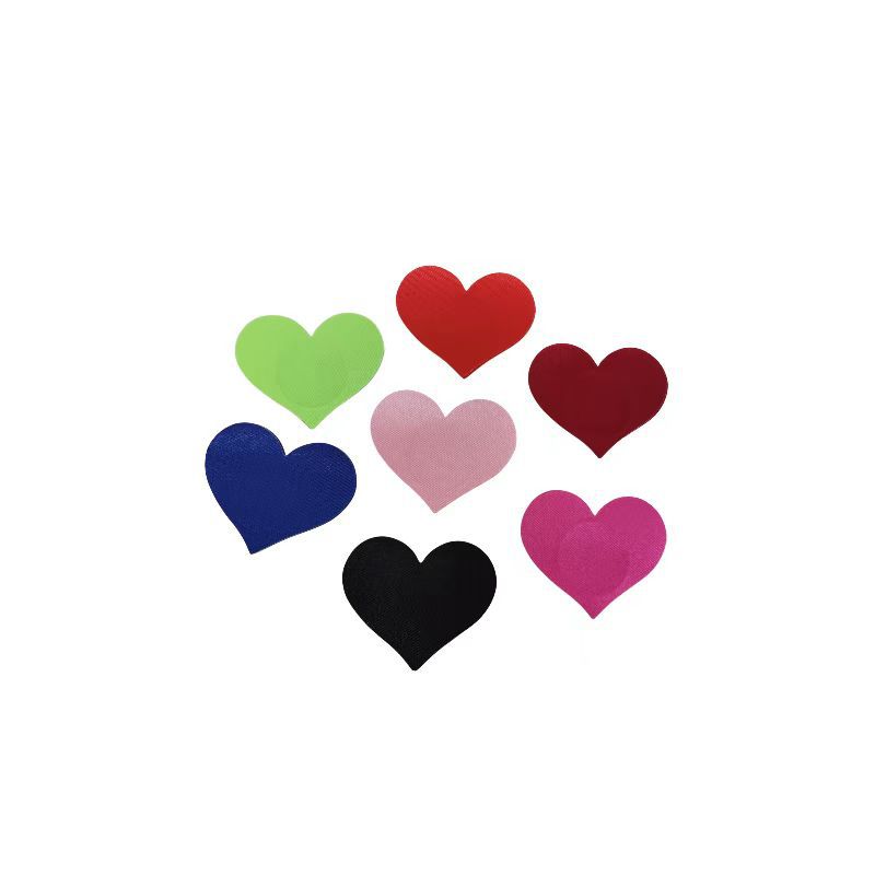 Heart-shaped satin nipple stickers sexy anti-bump lightweight breathable nipple stickers disposable nipple stickers manufacturers multi-color batch