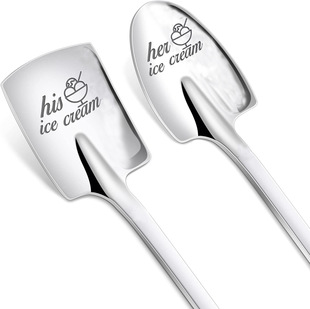Stainless steel Coffee spoon HIS HER Ice cream Coffee spoon personality lettering couple spoon