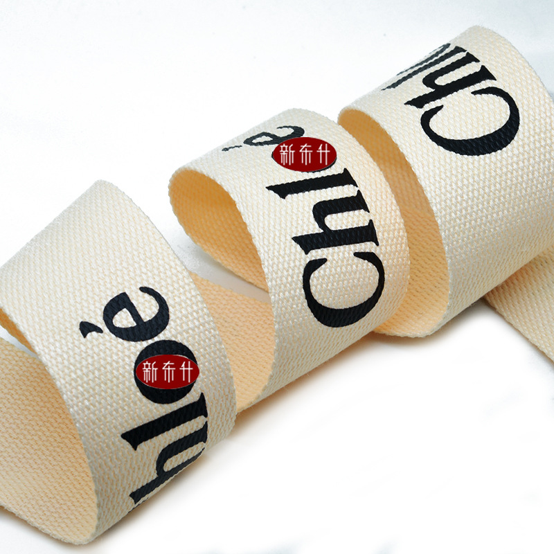 5cm wide letter printed cotton ribbon diy handmade MUJI bag home supplies decorative ribbon cotton ribbon