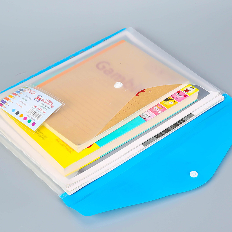 Factory wholesale A4 transparent pvc/pp plastic multi-style horizontal Three-dimensional information kit test paper contract bag