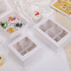 Window transparent 4-grain cup cake packing box white six-palace box afternoon tea dessert box direct sales