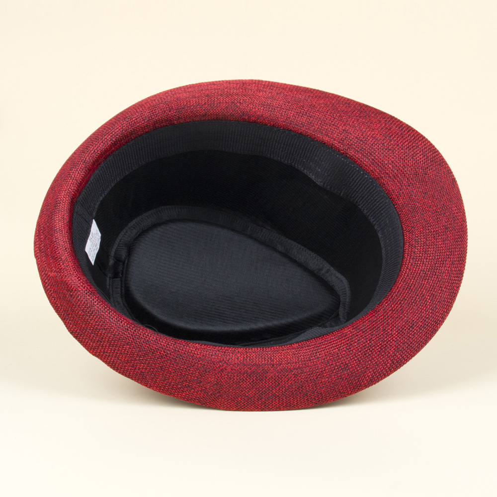 Spring and Summer Breathable Top Hat Woven Sunscreen Hat Japanese and Korean Temperament Large Brim Sun Hat Men's Jazz Hat Curled Sun Hat