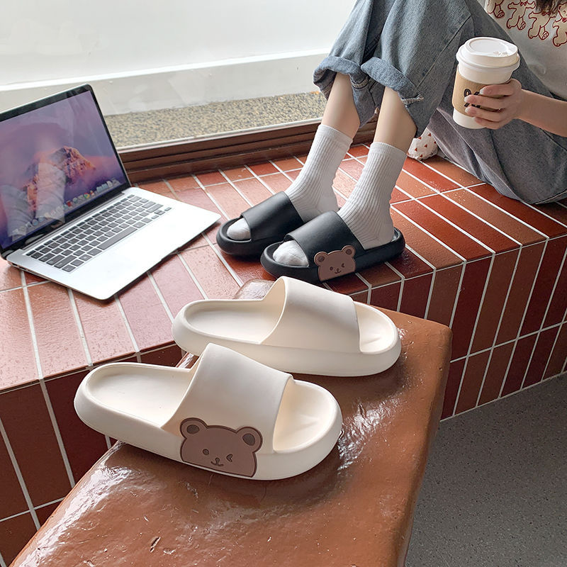 Stepping on excrement feeling Internet-famous home slippers women's soft home summer outing home thick-soled leisure sandals and slippers men's summer