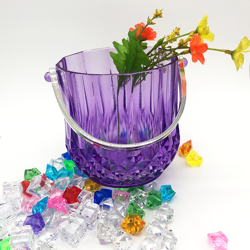 Psプラスチックメーカー現物携帯透明氷桶トランペットダイヤモンド水晶氷桶プラスチック氷クリップ氷粒桶|undefined