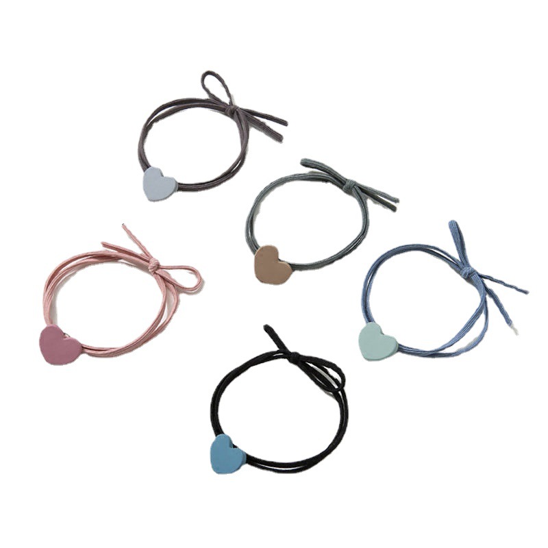 Elegant head rope Korean version of simple cute love personality hair rope Xiaoqing new bow student Hair ring headdress wholesale