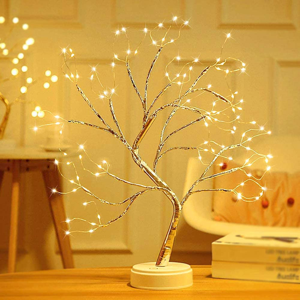 Amazon Christmas explosion lights led Firefly Tree light full Sky Star copper wire tree light USB night light