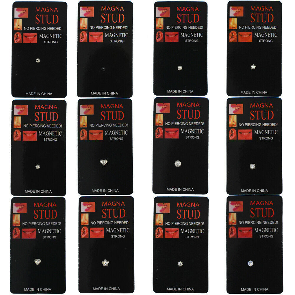 Hole-free Nose Nail Non-perforated Magnetic Lip Nail Small Ear Nail Small Size Ear Bone Nail Cross Border Card Packaging
