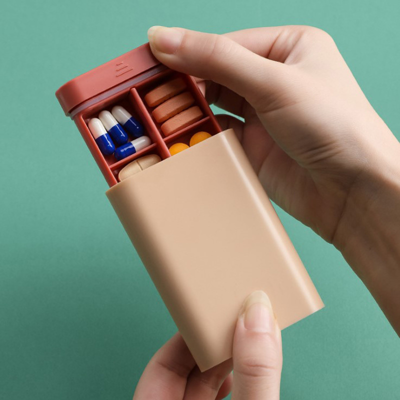 Pill Box Portable Sub-packing Small Mini Small Pill Box 7 Days Small Box Sub-packing Pill Box Sealed Storage