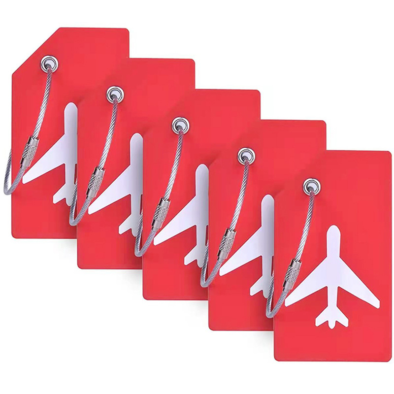 Amazon in stock silicone luggage tag PVC piece lanyard luggage tag flexible glue consignment box tag hot selling aircraft tag