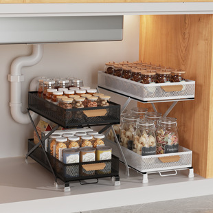 New installation-free kitchen rack countertop multi-function seasoning box seasoning rack corner spice storage plate rack