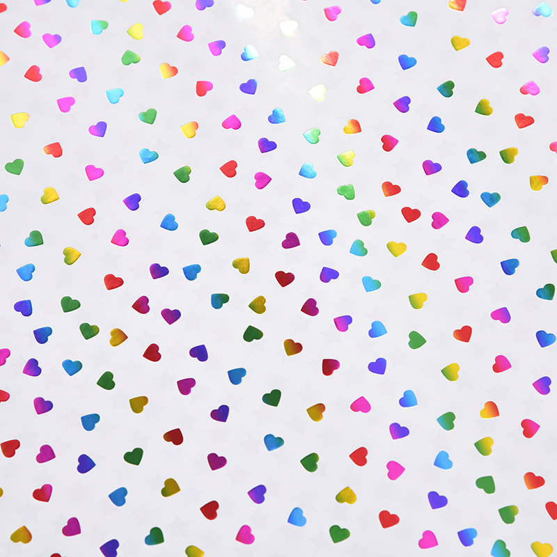 Colorful gift wrapping paper love bronzing coated paper color printing gift box flower wrapping paper wholesale