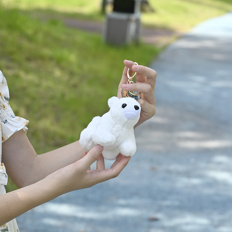 Cute New Polar Bear Plush Toy Keychain Backpack Doll Pendant Shop Doll Grab Doll Supply