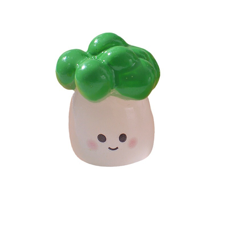 新しいかわいい野菜の子供の微景観diyの小さい置物のニンニクのピーマンの夜光の野菜の樹脂の工芸品|undefined