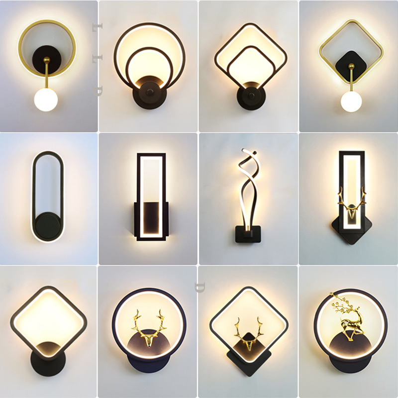 Internet Celebrity Wall Lamp LED Bedside Bedroom Modern Simple Creative Living Room Balcony Stairs Aisle Wall Nordic Lamps