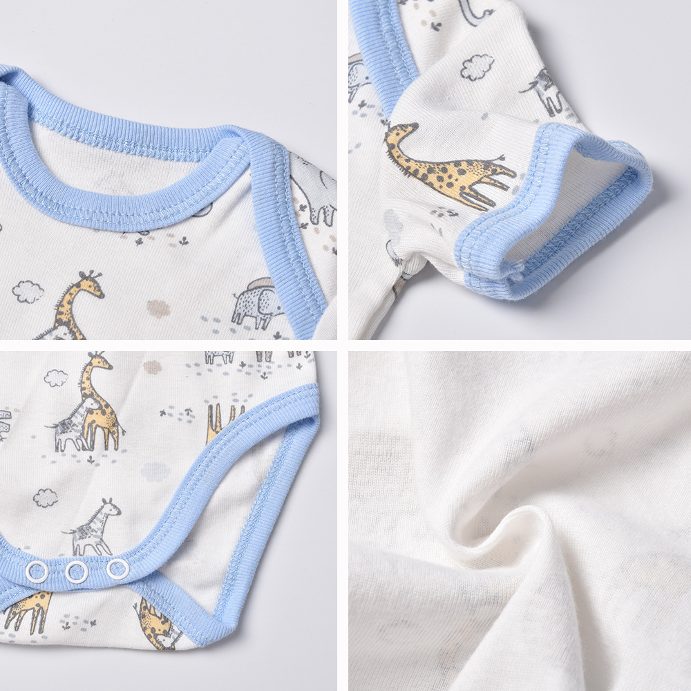 Newborn baby triangle romper cotton short-sleeved jumpsuit class A pure cotton skin-friendly comfortable clothes baby crawling clothes