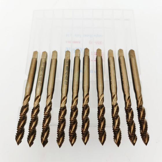 Cobalt roasted yellow Spiral Tap tip tap HSS-CO high speed steel machine tap M3-M16 factory wholesale
