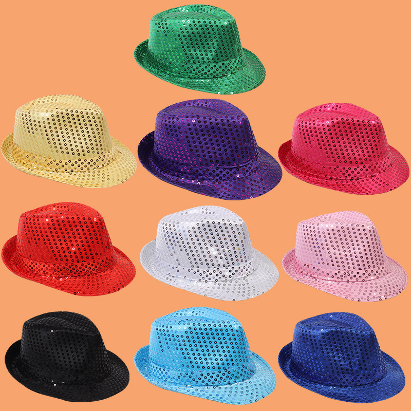 Magic Showhat Adult Children Universal Party Fashion Sequins Topper Hat Jazz Hat Stage Magic Showhat - ShopShipShake
