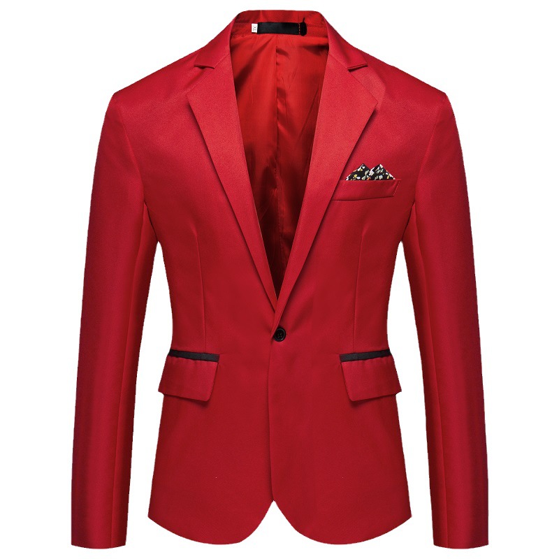 European code 2023 foreign trade new Amazon single-breasted iron-free slit men's fashion casual small suit men
