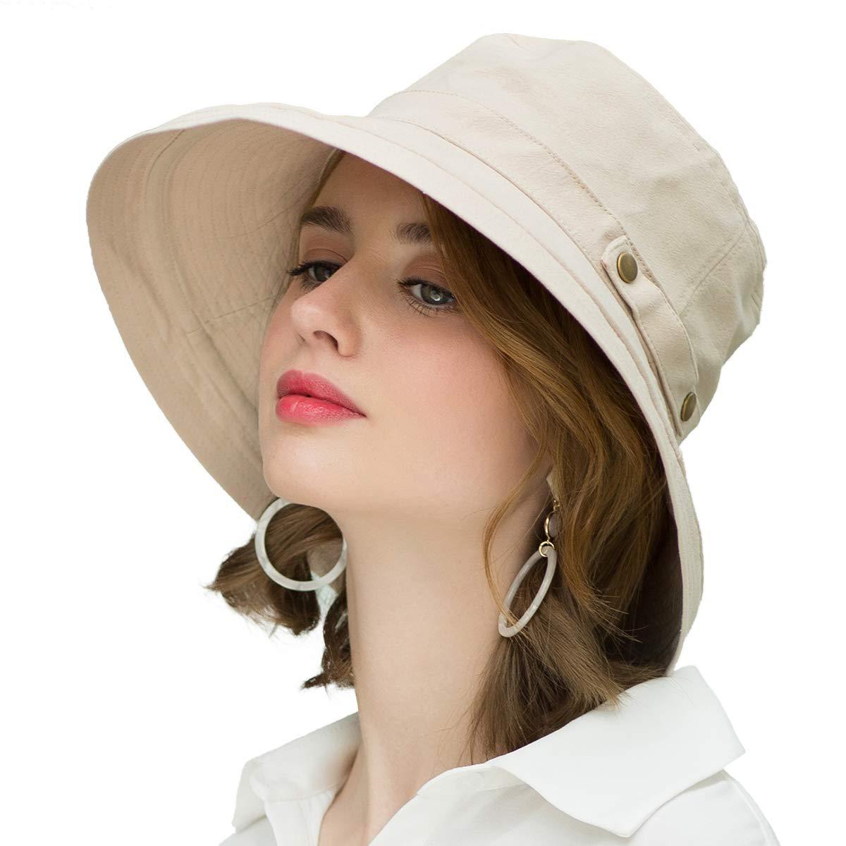 Cross-border Outdoor Women's cotton wide-brimmed sun hat beach hat summer travel bucket cover fisherman hat face-covering sun hat