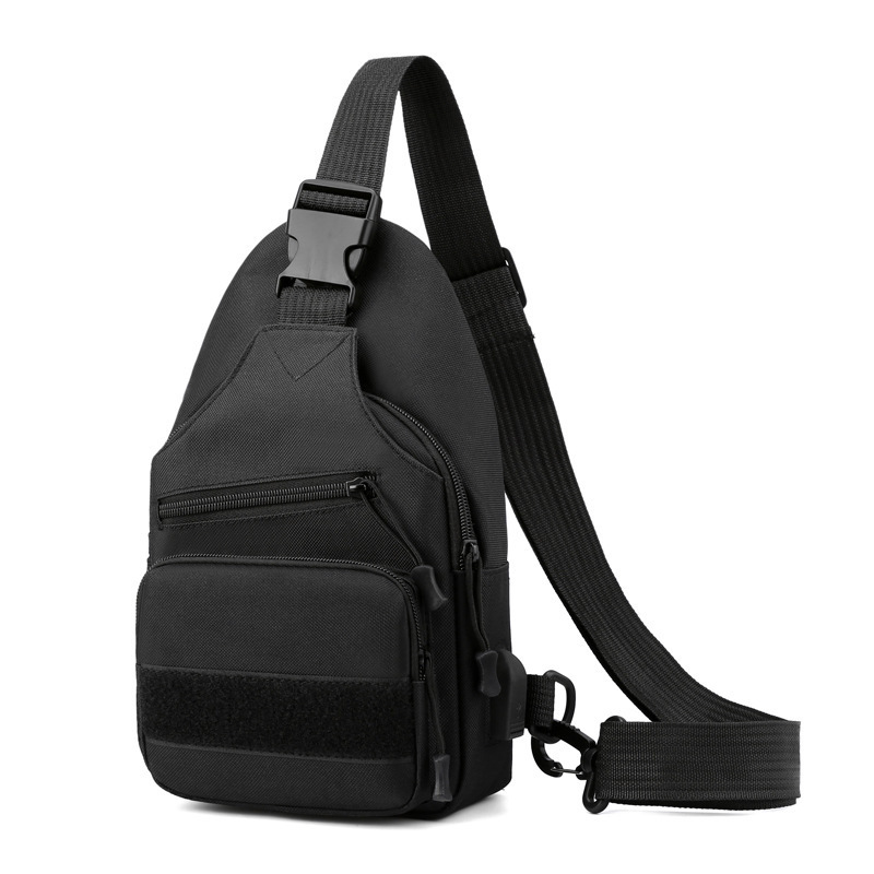 New Camouflage Chest Bag Outdoor Casual Charging Crossbody Bag Waterproof Oxford Cloth Chest Bag Outdoor Mountaineering Shoulder Bag