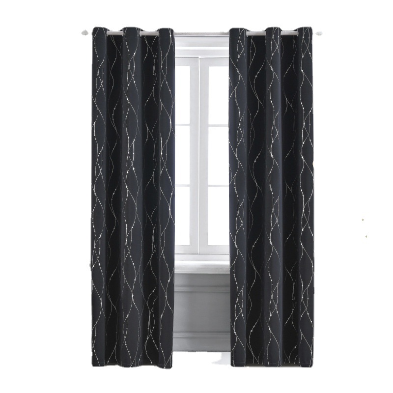Shaoxing Curtain Wholesale Hot Silver High Precision Printing Finished Shading Curtain Foreign Trade Cross-border Curtain Fabric curtains