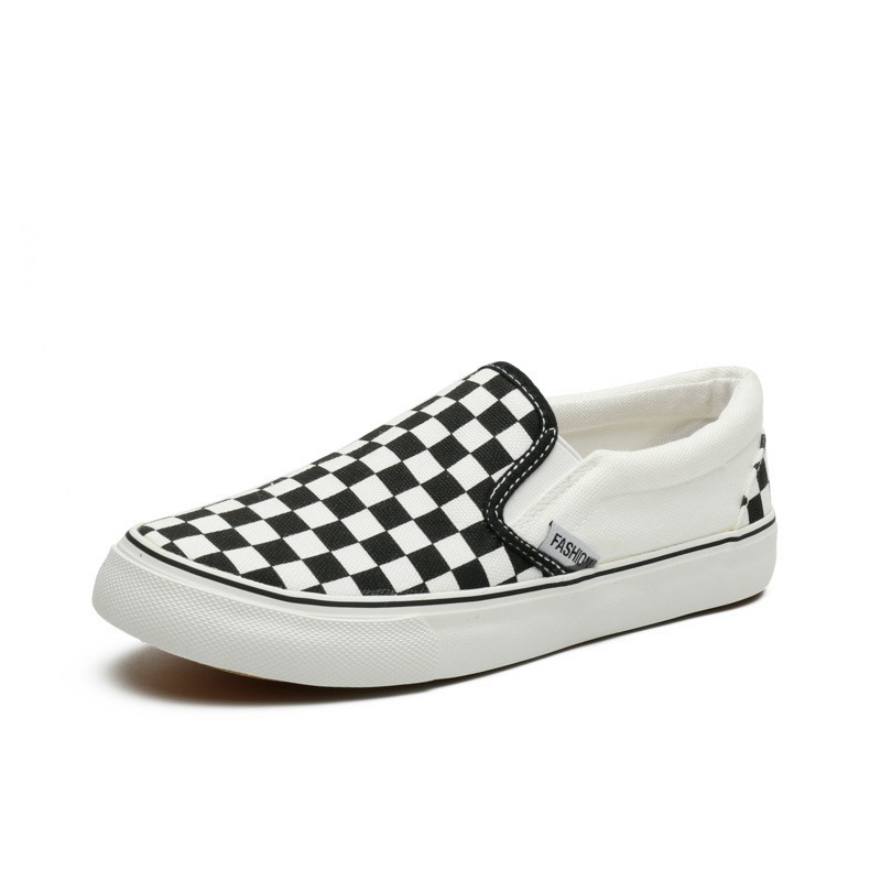 Fubu Women's Shoes 2022 Spring Student Canvas Shoes Slip-on Sneakers Checkboard Shoes Flat Shoes Casual Shoes