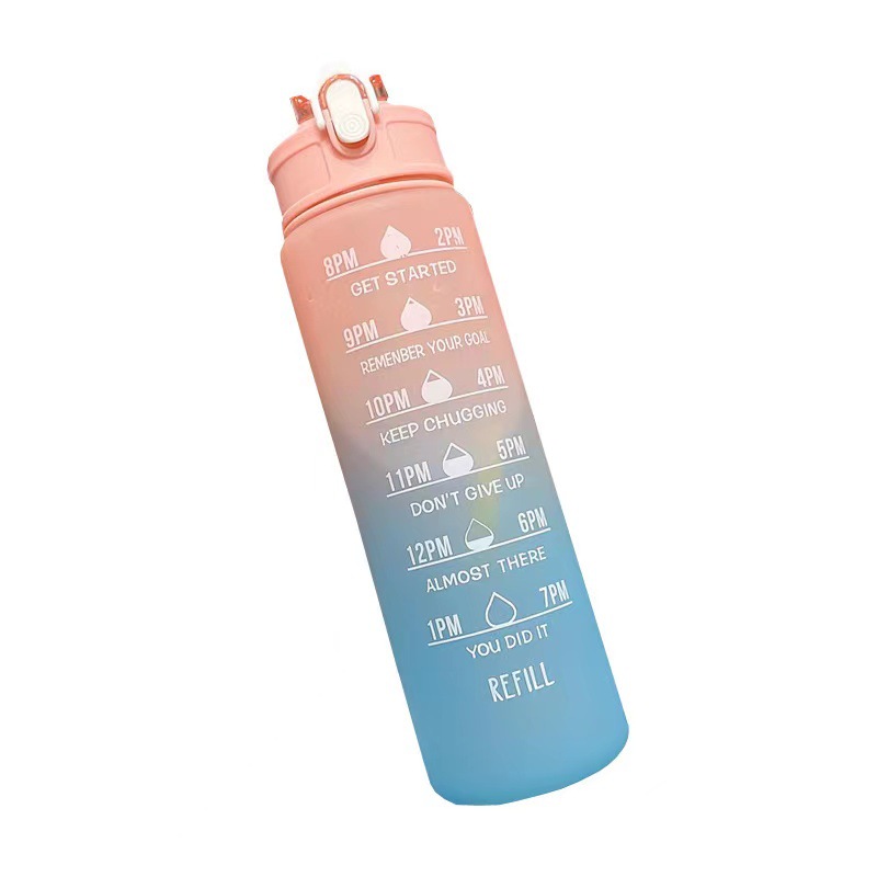 Can be modified to print high-value water cup women's summer large-capacity sports water cup plastic outdoor water bottle water bottle cup children