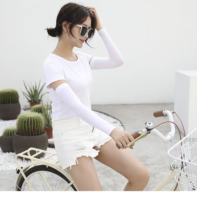 Ice Sleeve Summer Ice Silk Sleeve Men's Extended Sun Protective Sleeve Women's Outdoor Gloves Riding Driving Arm Cover Sun Protective Use